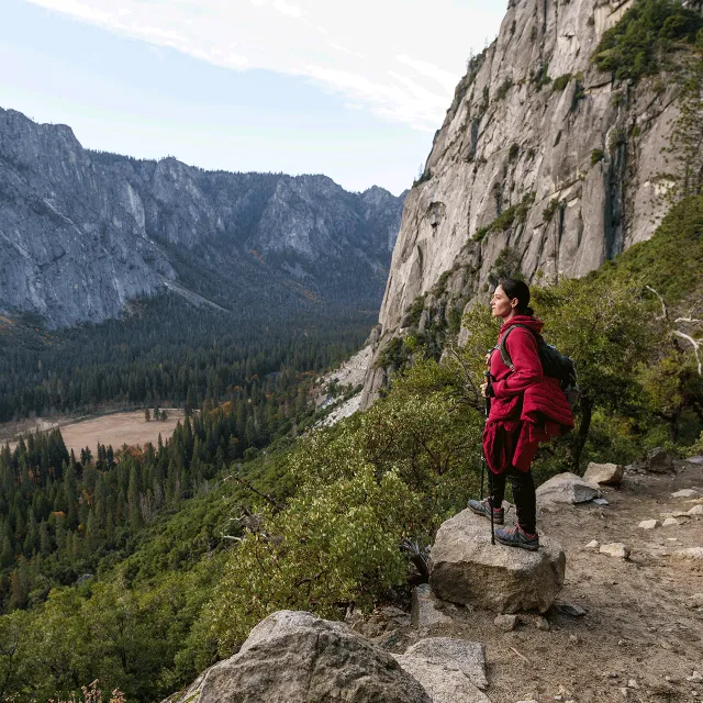 Lady overlooking mountain range