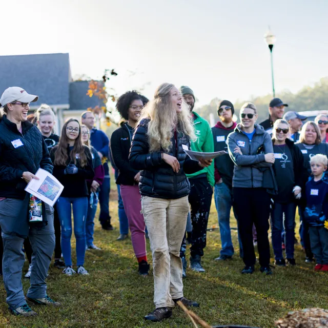 group of people planting trees