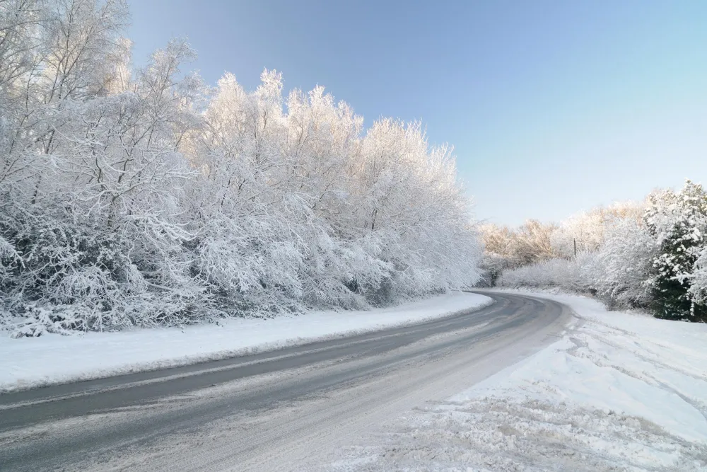 snow on a road