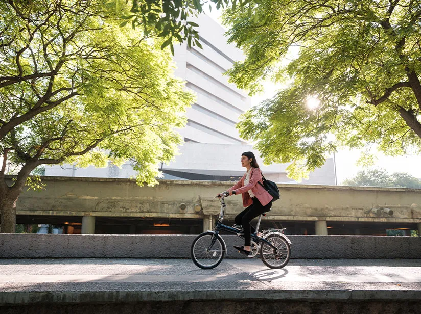 person biking outside